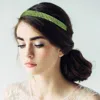Fashnzfab 4-row Bling Square Stone Stretch Headband In Green