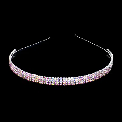 Fashnzfab 4-rows Crystal Rhinestone Headband In Multi