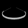 Fashnzfab 4-rows Crystal Rhinestone Headband In Silver