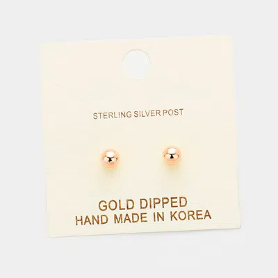 Fashnzfab 4mm Gold Dipped Metal Ball Stud Earrings In Multi