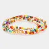 Fashnzfab 4pcs - Faceted Beaded Multi Layered Bracelets Multi In Multi