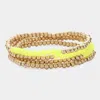 Fashnzfab 4pcs - Faceted Beaded Stretch Multi Layered Bracelets In Multi
