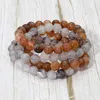 Fashnzfab 4pcs - Marbled Beaded Stretch Multi Layered Bracelets In Multi