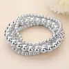 Fashnzfab 4pcs - Metal Ball Stretch Multi Layered Bracelets In Multi