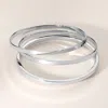 Fashnzfab 4pcs - Metal Stackable Bangle Bracelets In Multi