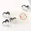 Fashnzfab 4pcs - Open Heart Hair Claw Clips In Metallic