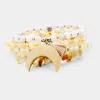 Fashnzfab 4pcs Wood Double Horn Charms Stretch Bracelets In Multi