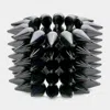 Fashnzfab 5-row Spike Cone Stud Stretch Bracelet Black In Black