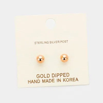 Fashnzfab 5mm Gold Dipped Metal Ball Stud Earrings In Multi