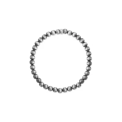 Fashnzfab 5mm Oxidized Bead Stretch Bracelet In Pink