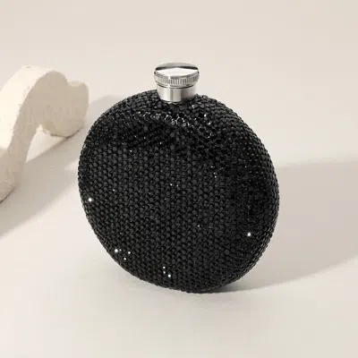 Fashnzfab 5oz Bling Studded Stainless Steel Round Flask