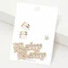Fashnzfab 5pcs - Baby Rhinestone Ear Cuff Earrings - Clear, Gold In Multi