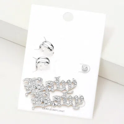 Fashnzfab 5pcs - Baby Rhinestone Ear Cuff Earrings In Metallic