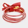 Fashnzfab 5pcs - Glitter Jelly Tube Bangle Bracelets In Red
