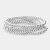 Fashnzfab 5pcs - Metal Ball Stretch Multi Layered Bracelets In Multi