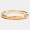 Fashnzfab 5pcs - Metal Bangle Bracelets In Multi