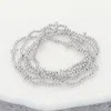 Fashnzfab 5pcs - Metal Bubble Flower Pointed Ball Beaded Stretch Multi Layered Bracelets In Multi