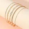 Fashnzfab 5pcs - Metal Chain Bracelet Set Gold In Gold