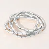 Fashnzfab 5pcs - Metal Cylinder Beaded Stretch Multi Layered Bracelets In Multi