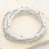 Fashnzfab 5pcs - Pearl Metal Ball Beaded Stretch Multi Layered Bracelets In Multi