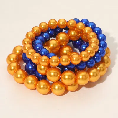Fashnzfab 5pcs - Pearl Multi Layered Stretch Bracelets