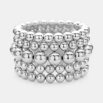 Fashnzfab 5pcs - Pearl Stretch Bracelets In Multi