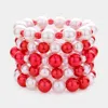 Fashnzfab 5pcs - Pearl Stretch Bracelets In Multi