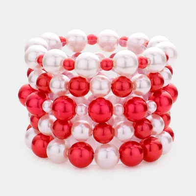 Fashnzfab 5pcs - Pearl Stretch Bracelets In Multi
