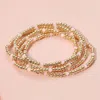 Fashnzfab 5pcs - Skinny Beaded Stretch Multi Layered Bracelets In Multi