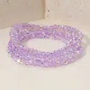 Fashnzfab 5pcs - Sparkling Faceted Beaded Stackable Stretch Multi Layered Bracelet Purple In Purple
