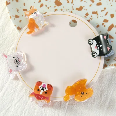 Fashnzfab 5pcs - Puppy Mini Hair Claw Clip Set In Multi