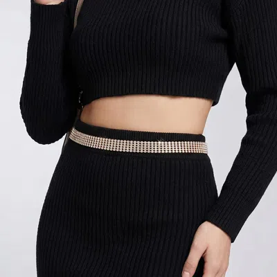 Fashnzfab 5-row Rhinestone Waist Chain Belt In Gold