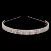 Fashnzfab 5rows Rhinestone Headband In Gold