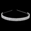 Fashnzfab 5rows Rhinestone Headband In Silver