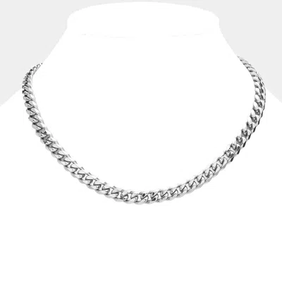 Fashnzfab 6 Diamond Cut Stainless Steel 16 Inch 8mm Cuban Metal Chain Necklace In Multi