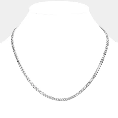 Fashnzfab 6 Diamond Cut Stainless Steel 18 Inch 4mm Cuban Metal Chain Necklace In Multi