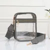 Fashnzfab 6.3" X 2.75" X 8.25" Faux Leather Transparent Rectangle Crossbody Bag In Gray