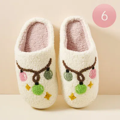 Fashnzfab 6pairs - Christmas Lightbulbs Home Slippers - Multi