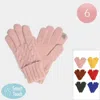Fashnzfab 6pairs - Solid Cable Knit Touch Smart Gloves In Pink