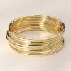 Fashnzfab 6pcs - Metal Stackable Bangle Bracelets In Gold