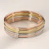 Fashnzfab 6pcs - Metal Stackable Bangle Bracelets In Gold