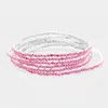 Fashnzfab 6pcs - Rhinestone Multi Layered Stretch Evening Bracelets Pink, Silver In Purple
