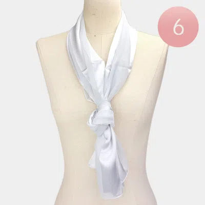 Fashnzfab 6pcs - Satin Striped Print Scarf In Silver