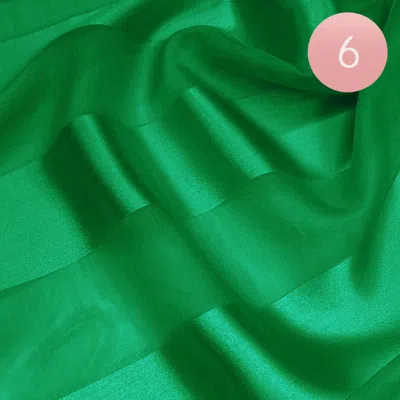 Fashnzfab 6pcs - Sheer Satin Striped Lightweight Scarf In Green