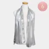Fashnzfab 6pcs - Sheer Satin Striped Lightweight Scarf In Silver