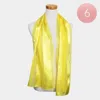 Fashnzfab 6pcs - Sheer Satin Striped Lightweight Scarf In Yellow