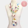 Fashnzfab 6pcs - Silk Feel Satin Butterfly Patterned Scarves In Sand