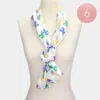 Fashnzfab 6pcs - Silk Feel Satin Mardi Gras Fleur De Lis Patterned Scarf In Multi