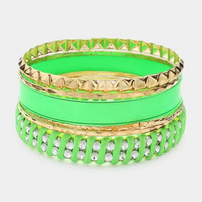 Fashnzfab 6pcs - Multi Layered Bangle Bracelets