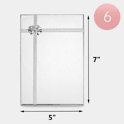 Fashnzfab 6pcs - Simple Bow Deco Rectangle Gift Boxes